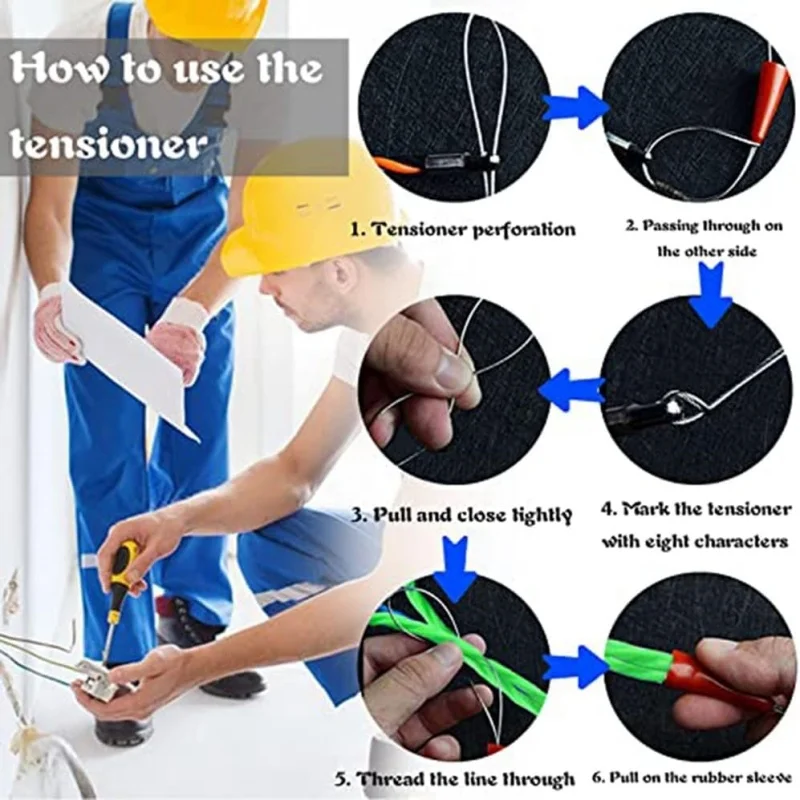 Universal Wire Threading Device 5-30M Spring Rope Pulling Device With Pulley Fish Tape Wire Puller Through Wall Wire Threader