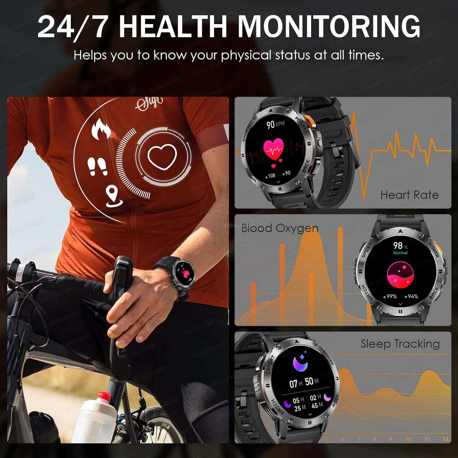 2025 New GPS Outdoor Military Smart Watch Compass 1.43'' HD AMOLED Display 100+Sport ModeVoice Calling Health monitor Smartwatch