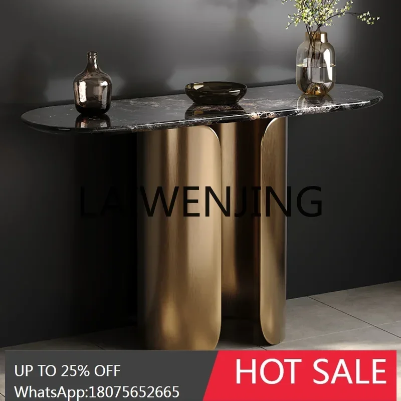 

High-End Console Light Luxury Wall a Long Narrow Table Modern Minimalist Aisle Ultra Narrow Marble Hallway Table