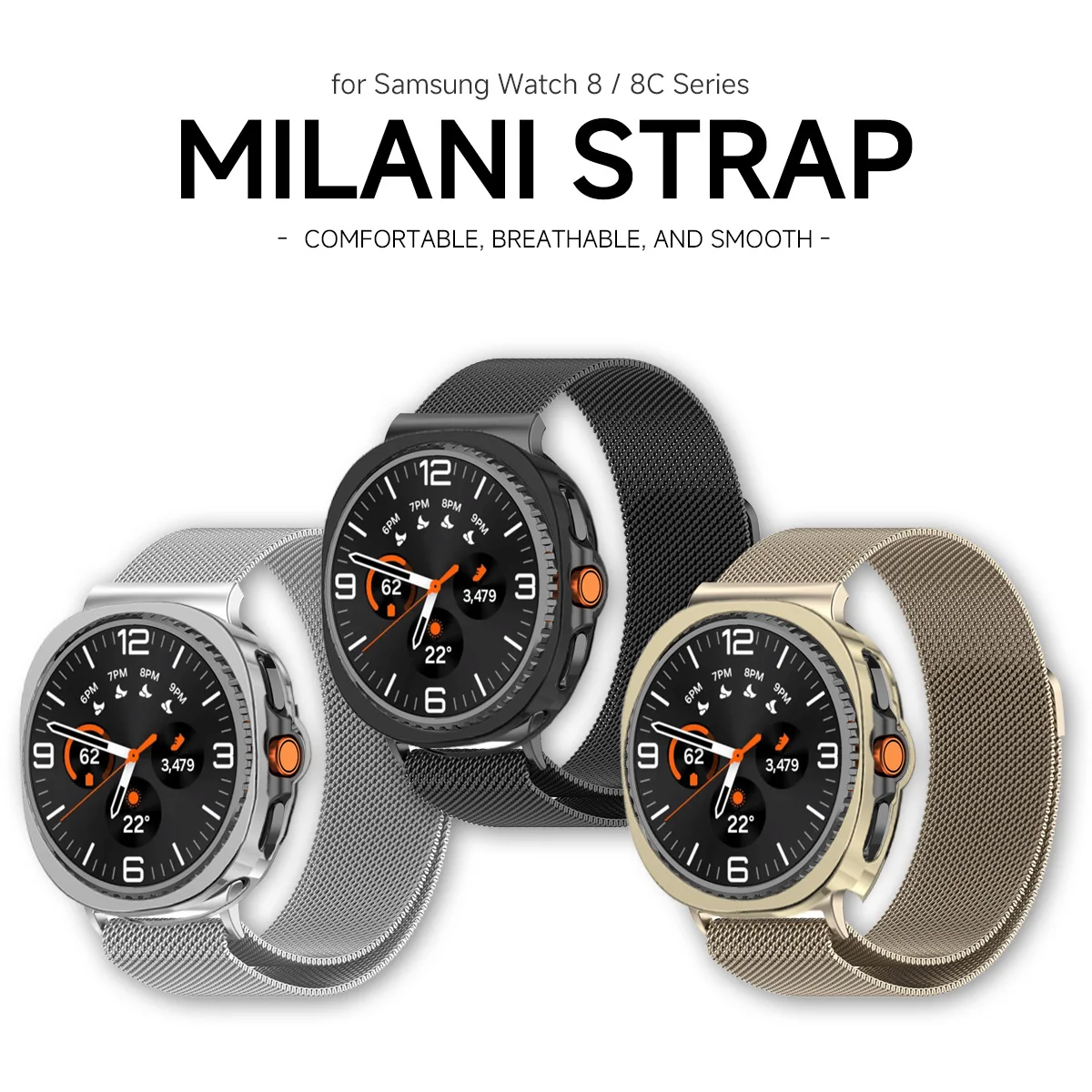 Milanese حزام + حافظة تي بي يو لساعة سامسونج جالاكسي 8 40 مللي متر 44 مللي متر 8 كلاسيكي 46 مللي متر الترا 2025 47 مللي متر سوار شبكي معدني سوار مغناطيسي