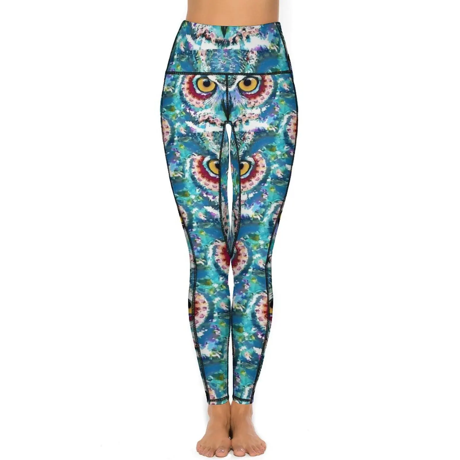 Colorful Bold Owl Art Leggings Sexy Birds Print High Waist Yoga Pants Elegant Stretch Leggins Female Work Out Sport Legging