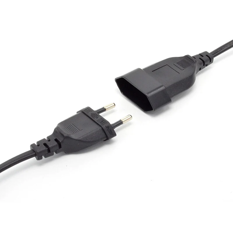 Europea 90 Degree Male Plug To Female Socket Power Extension Cable For PC Computer PDU 0.5M/1.8m/3M/5M EU 2Prong Bend Angled Cor