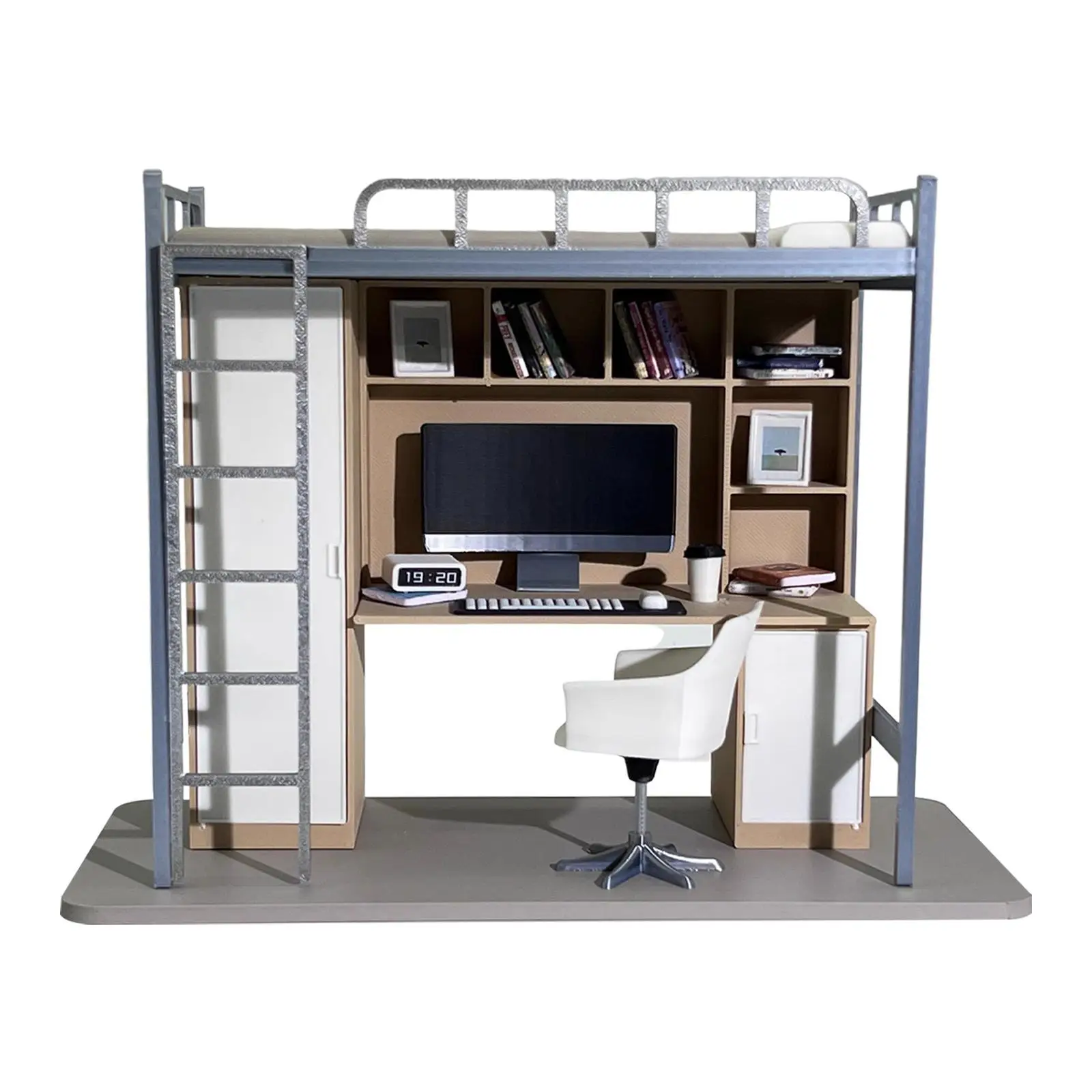 

1/12 Dollhouse Miniature University Dormitory Scence Miniature Landscape Doll House Decor Simulation Mini Dollhouse Furniture