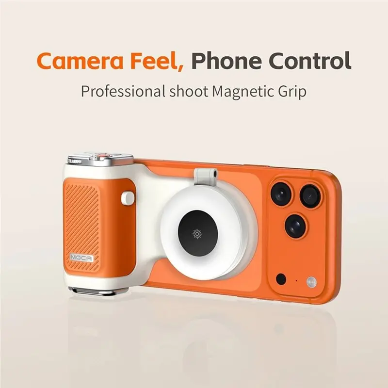 Smart Phone Holder Aid Remote Control Handle Phone Camera Shutter Assistant Hand Grip Magnetic With Fill Light