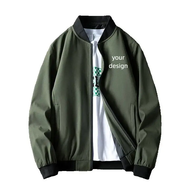 Men's jacket Spring Autumn Baseball Customized Personalized design Name Printed Logo Outdoor Sports Casual Coat Top