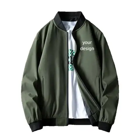 Men's jacket Spring Autumn Baseball Customized Personalized design Name Printed Logo Outdoor Sports Casual Coat Top