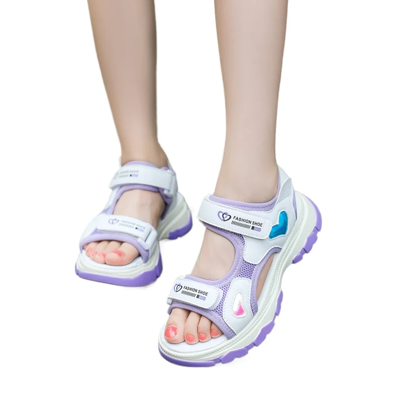 

Girls Sandals 2025 Summer New Children's Casual Shoes Girls Fashion Princess Shoes Children Open-toe Beach Shoes