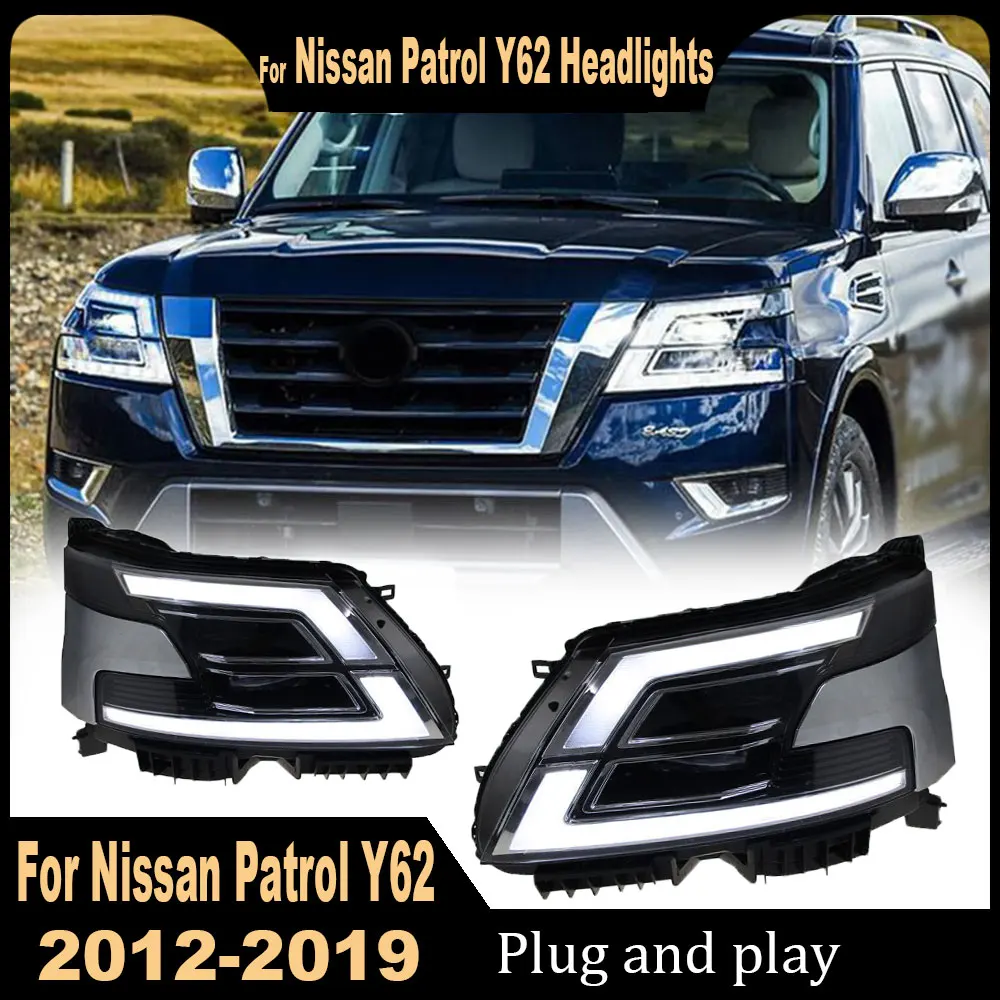 Car Headlights for Nissan Patrol y62 LED Headlight 2012-2019 Head Lamp Drl Dynamic Signal Projector Lens Automotive Accessories