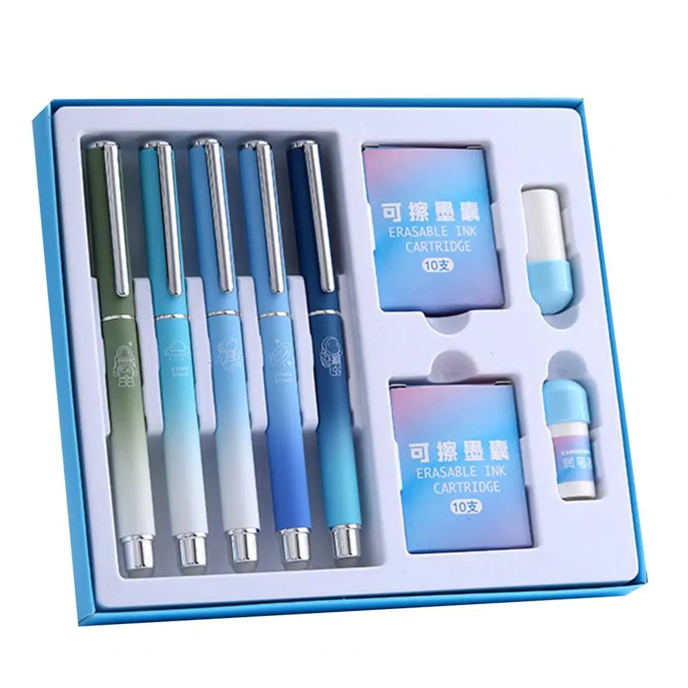 Smooth Writing Pen Metal Erasable Pen Set with Smooth Writing Comfortable Grip Design Fountain Pens Ink Cartridges for Ultimate