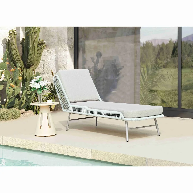 Modern Luxury Aluminum Rope Sunbed Mesh Material for Outdoor Leisure in Hotels Living Rooms Villas Swimming Pools Courtyards