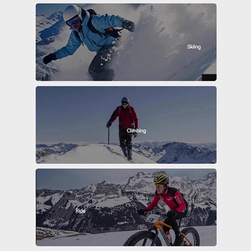 Men Winter Waterproof Gloves Sports Running Ski Touch Screen Fleece Gloves Non-slip Warm Fingers Motorcycle Cycling Gloves