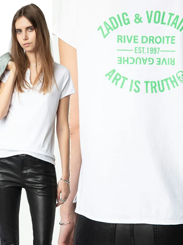 

Новая летняя классическая хлопковая футболка женская ort Sve U-Ne с принтом Street Sle Moisture ng V-Ba женский топ