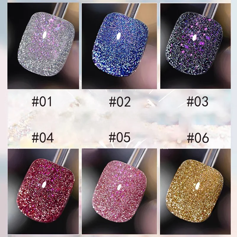 1 قطعة WS الملونة فلاش الأزرق كسر الماس هلام طلاء الأظافر شعبية تبييض مسمار الفن عالية الكثافة للنساء مستلزمات الأظافر