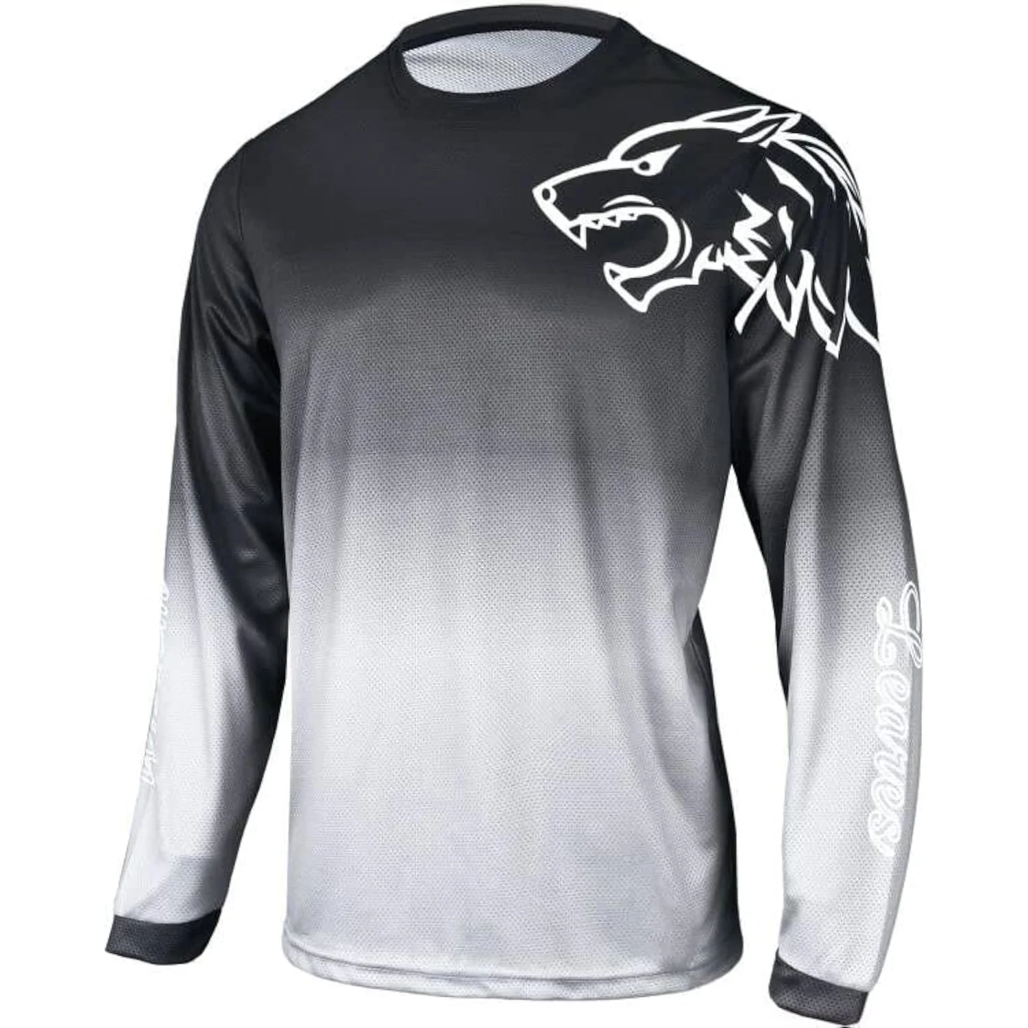 

Men's Gym Top Wolf Printed Long Sleeve T-Shirt Fintness Running Jersey Spring Autumn Breathable Quick-Drying Sports Men Clothing