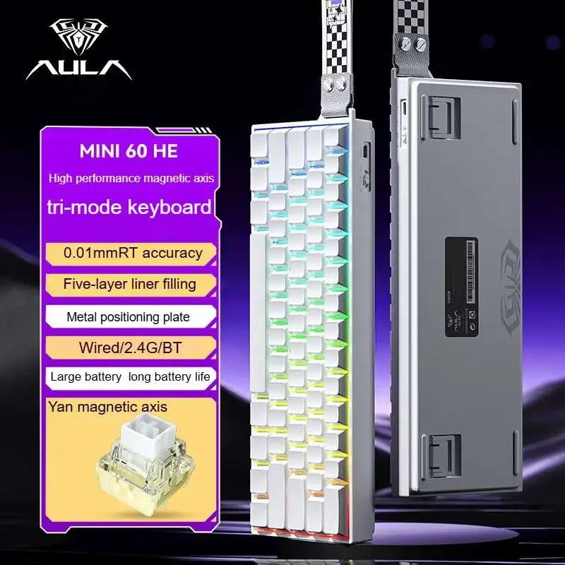 AULA MINI 60HE マグネティックキーボード ワイヤレス 60% ラピッド
