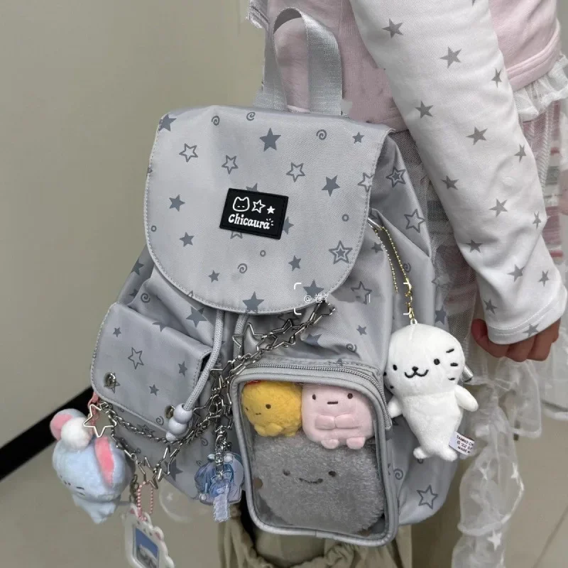 

2025 новая корейская версия, нишевый рюкзак со звездами в горошек для студентов, простой и модный повседневный рюкзак с сумкой для боли для студентов