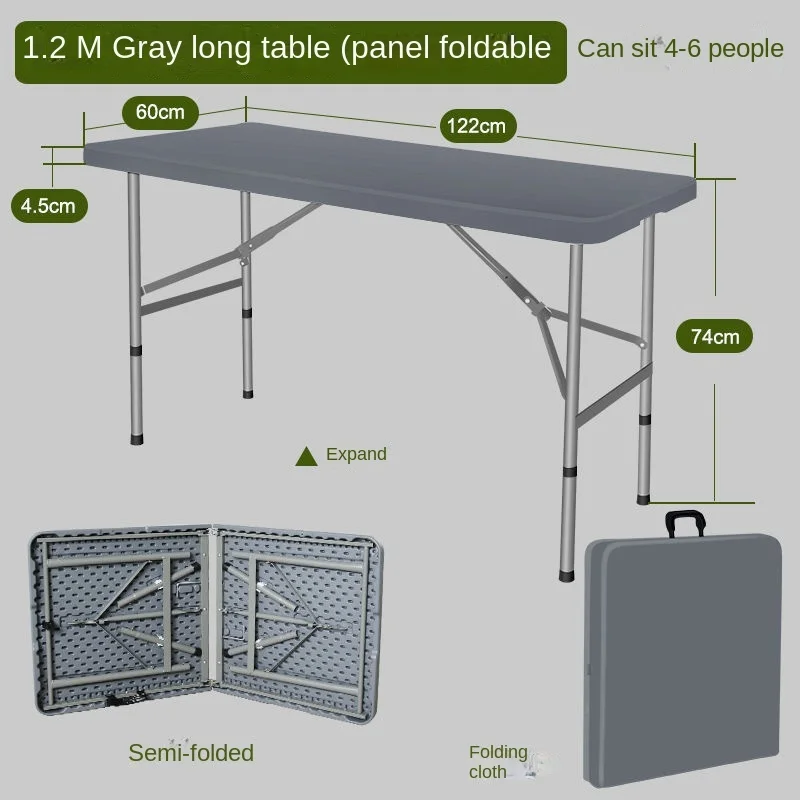 Outdoor Folding Rectangular Stables Night Market Family Dinner Picnic Retractable Tables and Chairs Modern, Simple and Portable