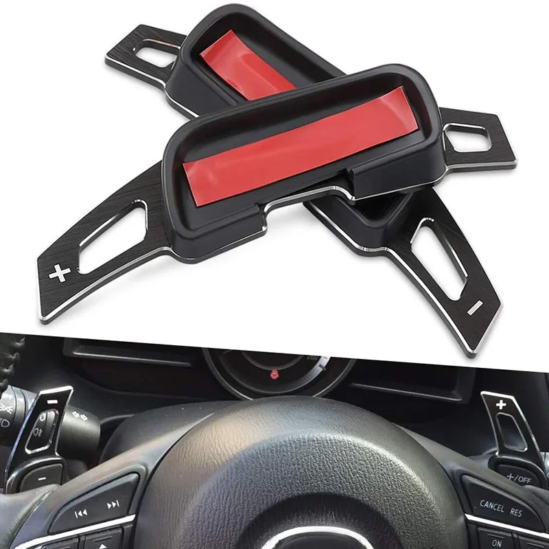 2Pcs Paddles Extension Steering Wheel Direct Shift Paddle Extension Aluminum Alloy Shifter Extension for -5 Axela