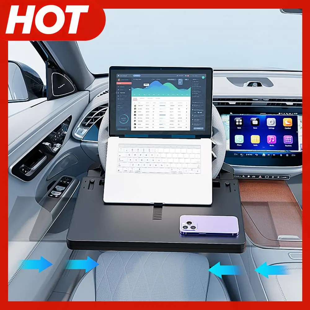 

Car Steering Wheel Desk with Dual Slide-Out Trays Food Table for Car Adjustable for Eating Food Drink and Writing Laptop Work