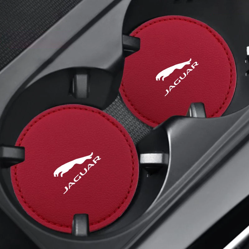 2pc Car Coaster Water Cup Anti-slip Pad for Jaguar X-Type S-Type XF XJS F-type XE F-pace XJ E-pace I-pace XJL XEL XFL XJ6 XK XKR