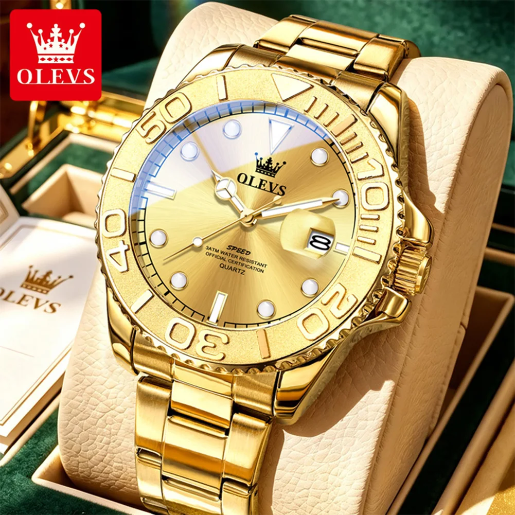 OLEVS 2720 Luxury Quartz Men's Watch Waterproof Luminous Date Stainless Steel Business Sport Wristwatch Top Brand 2026 New
