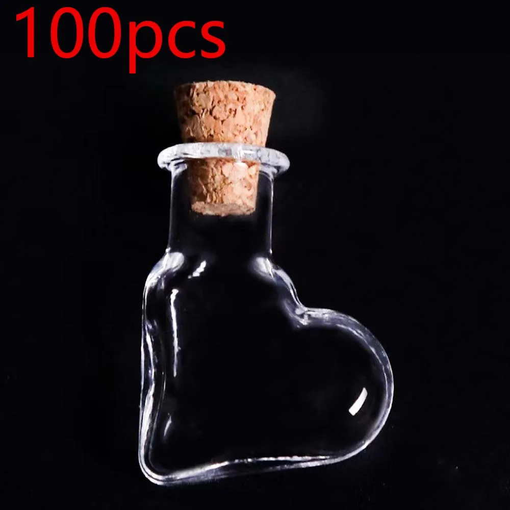 10/50/100pcs Mini Diy Pendants Cork Stopper Wishing Bottle Empty Sample Jars Glass Cork Bottles Storage Vial Glass Bottles