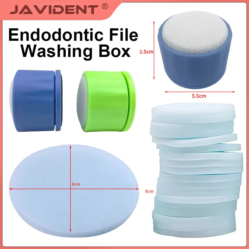 Dental Materials: Plastic Sterilization Trays for Needle Holders; Dental Root Canal File Cleaning Station with Sponge