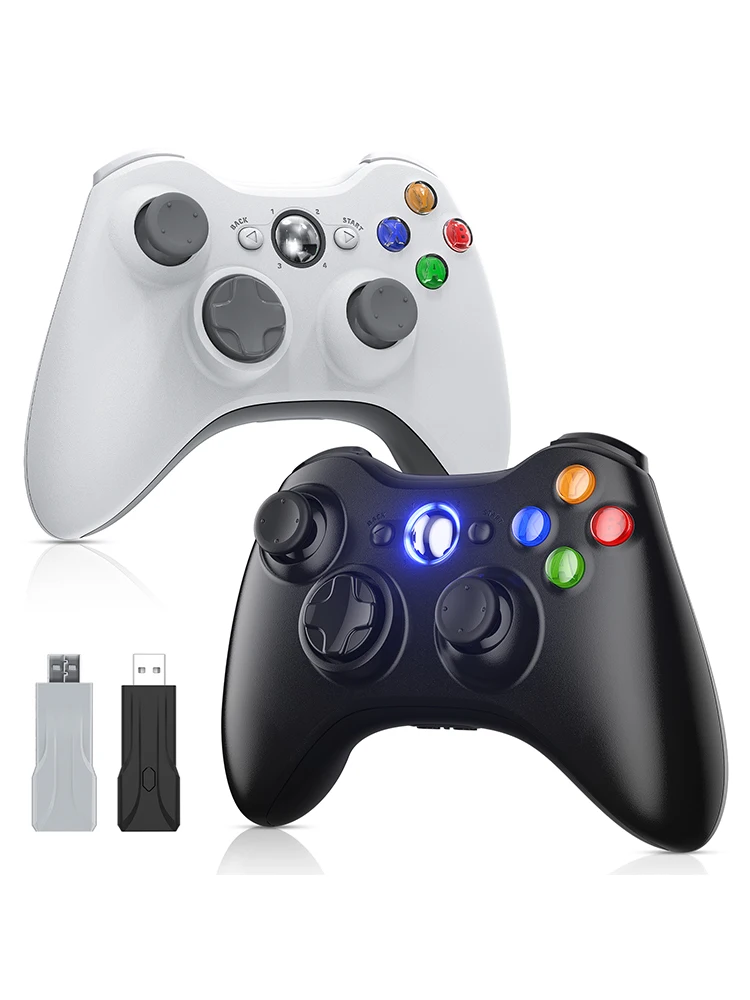 Manette de jeu pour Xbox 360, double vibration, Joystick 3D, sans fil 2.4G, prend en charge les jeux sur PC Windows, télécommande de jeu