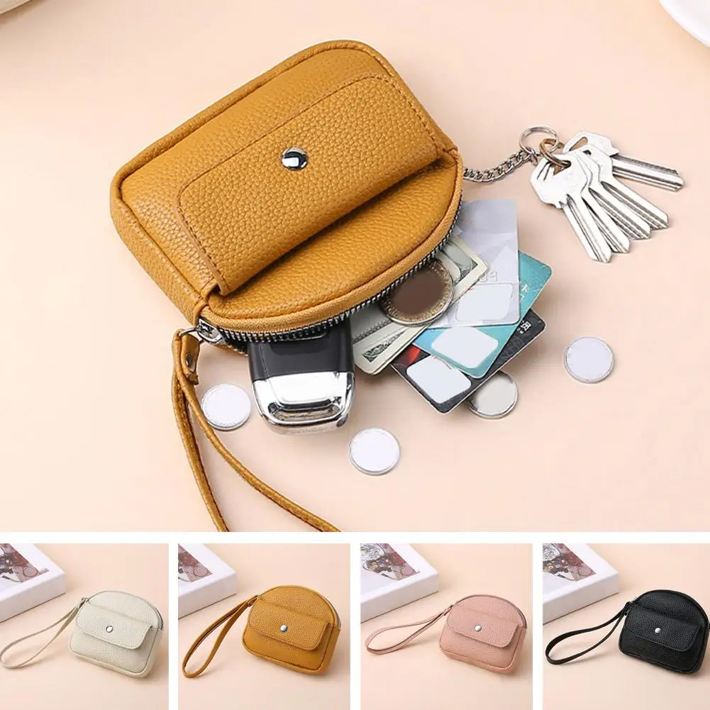 Mini portafoglio portatile retrò da donna Portamonete con cerniera stile coreano Portafoglio zero Frizione Custodia per auricolari Borsa per piccoli oggetti da viaggio