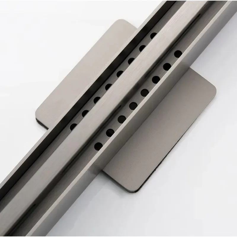 

2025 New Style Gun Gray Stainless Steel Shower Tile Insert Grate Floor Drain Invisible Narrow Drain Shower Floor Drain