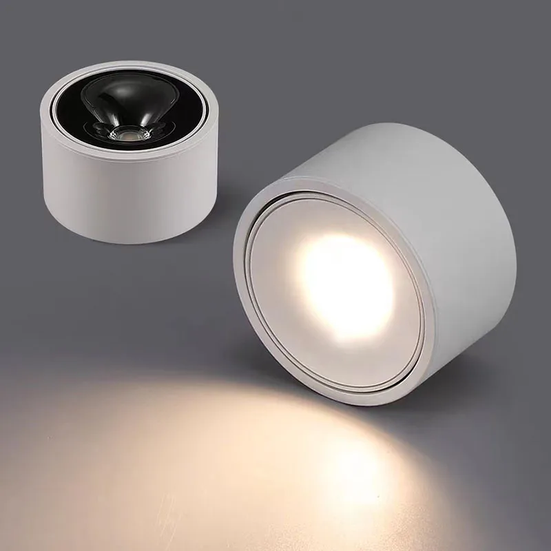 Foco LED COB de ángulo ajustable, luz de techo pequeña montada en superficie, iluminación interior, superbrillante, 5W, 7W, 9W, 12W, 15W