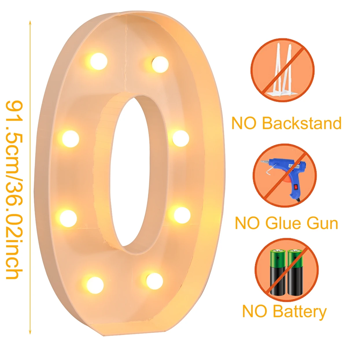 91,5 cm gigantische brief led-lichtframedoos babyshower 1e verjaardag bruiloft decor kerst doe-het-zelf naam ballonvuldoos