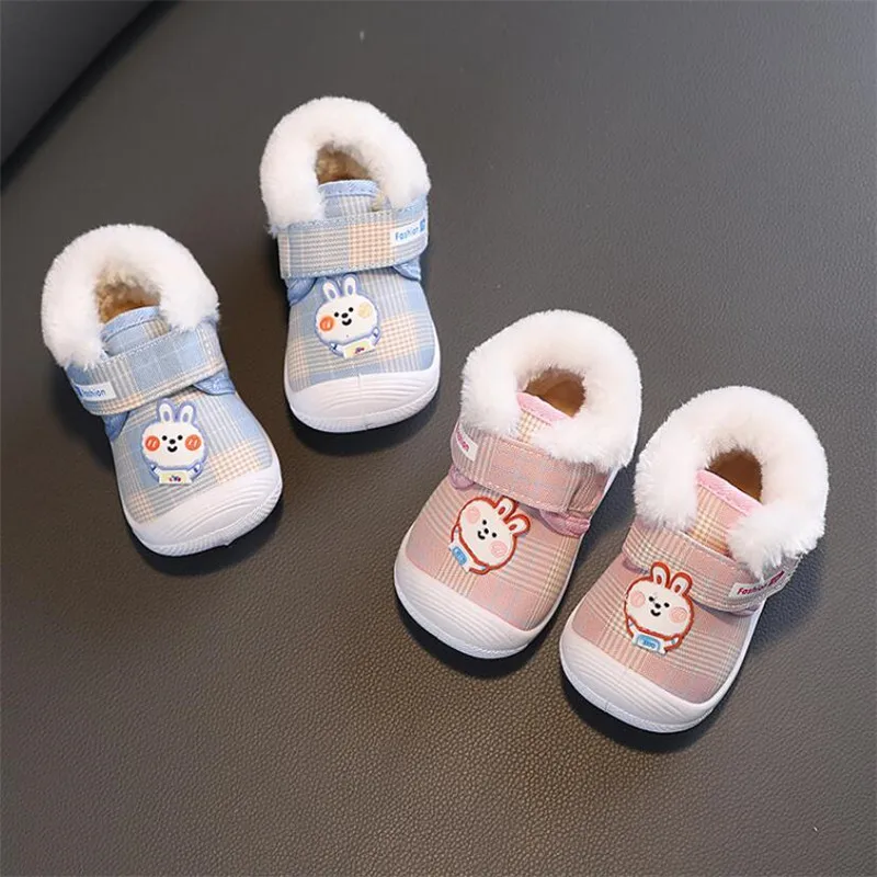 Baby Kids Boots boys / girls Cartoon Anti-slip Anti kicking functional shoe Soft Sole Squeaky Sneakers 2023 Winter Infant Boots