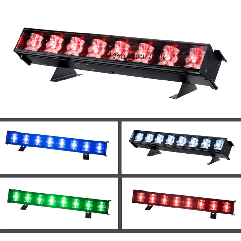 8X3W RGB 3IN1 DMX Wall Wash Light Stage DJ Disco Party Lighting Effect LED Bar for Nightclub Wedding Christmas Halloween Decor