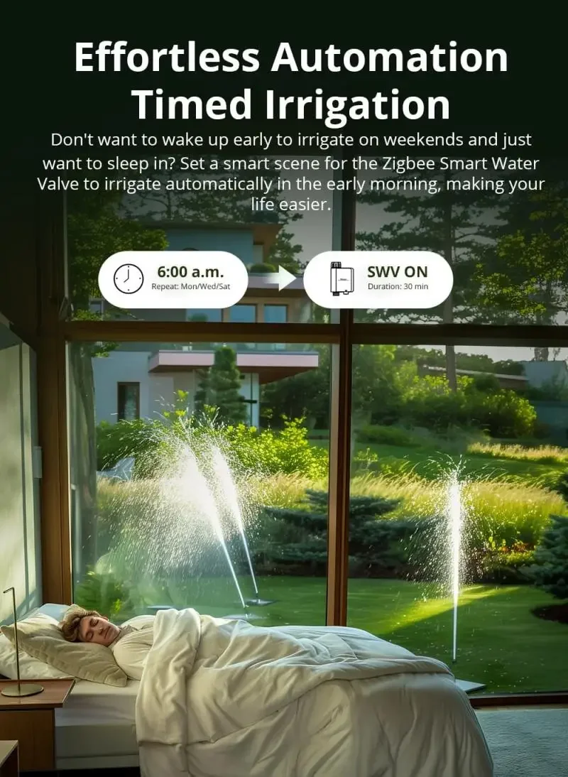 SONOFF SWV Zigbee 3.0 Smart Water Valve IP55 Sprinkler Controller Home Automate Irrigation Compatible with eWeLink Alexa Google