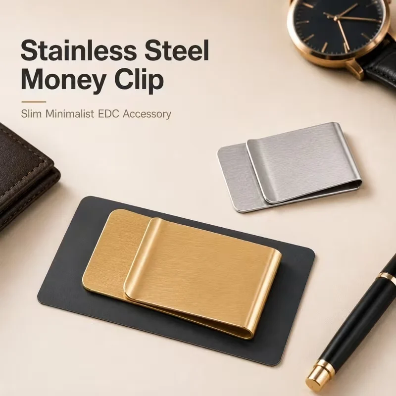 Pince à billets tendance en métal, porte-cartes et porte-monnaie multi-usages, format slim, pratique pour la vie quotidienne et les voyages