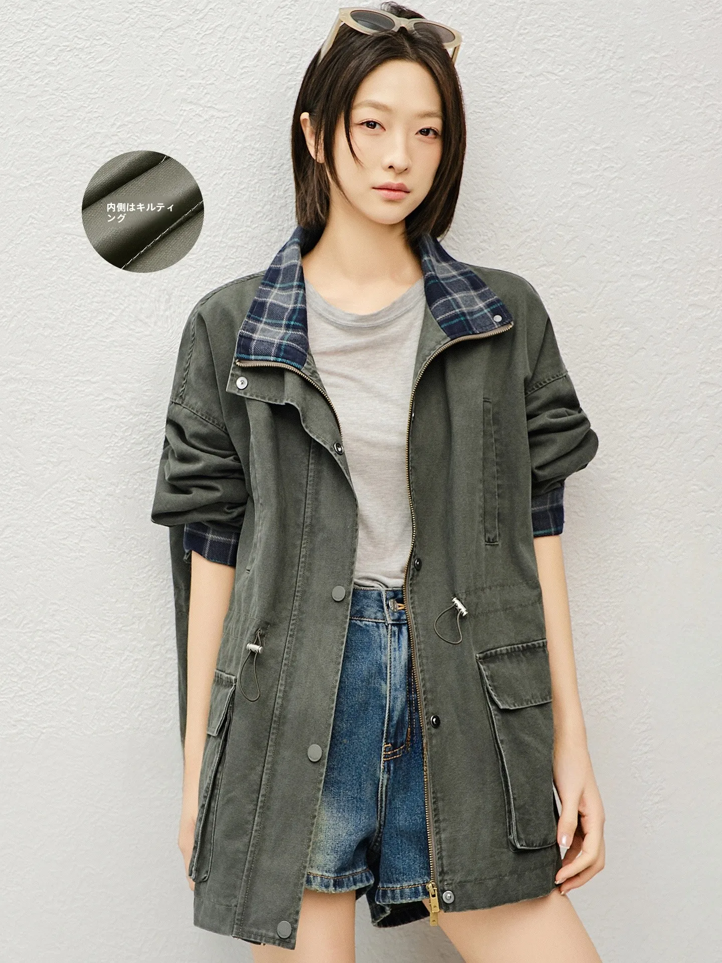 

Meiyang Forest Wild Cotton Jaet Retro Waed Hooded Warmth Small Texture Women's ort Outerwear Polyester Fiber Long Sve