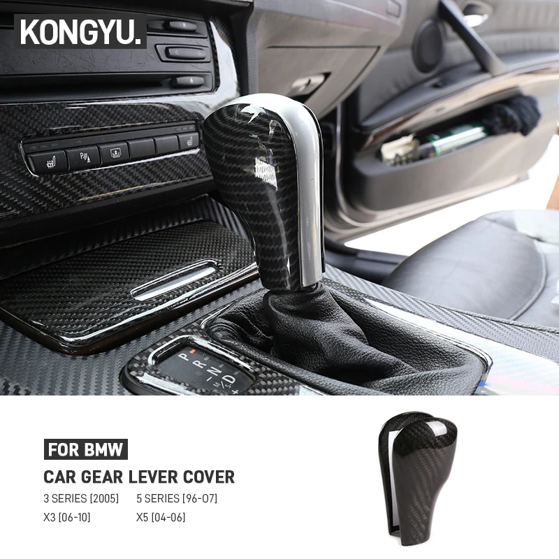 

Car Shift Lever Knob Cover Trim Shift Head Protector Stickers Real Carbon Fiber For BMW 3 Series 5 Series X3 X5 E60 E61 E83 E53