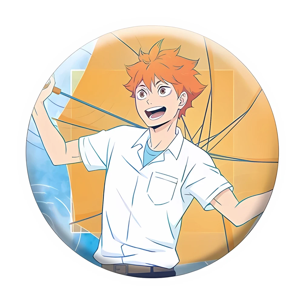 Haikyuu!! Anime Badge Keychain Atsumu Miya Umbrella Rainy Day Series Cute Cartoon Figure Lapel Decor Collectible