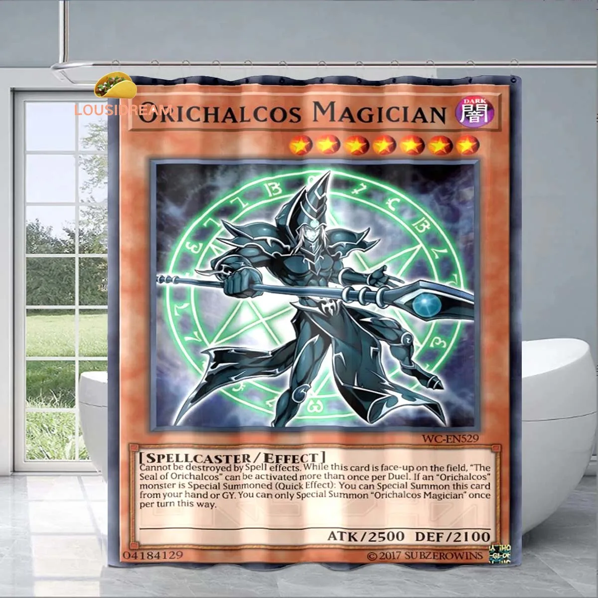 

Yu-Gi-Oh Cards Exquisite Shower Curtain Fashionable Decorative Gift for Adult Children's Bathroom Waterproof and Mildew-proof