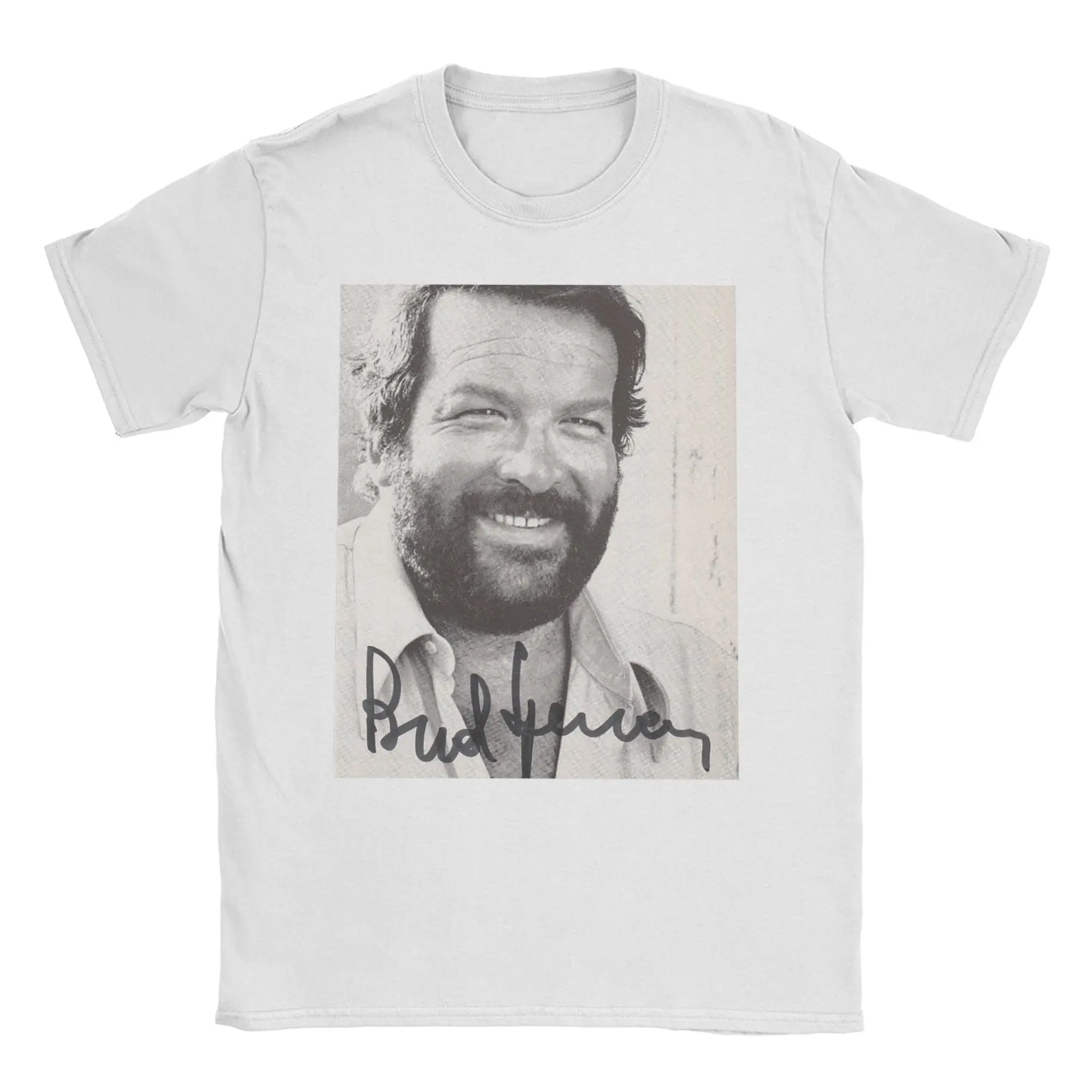 Customization Funny Bud Spencer T-Shirt For Men Women Round Collar 100% Cotton T Shirts Terence Hill Short Sleeve Tee Shirt Gift