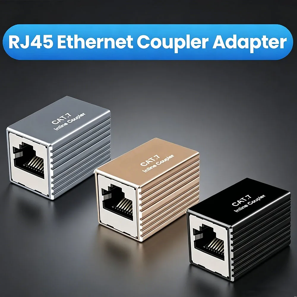 RJ45 Coupler Female‑to‑Female 10Gbps Shielded Stable Transmission Ethernet Connector for Cat5e Cat6 Cat7 Network Extension