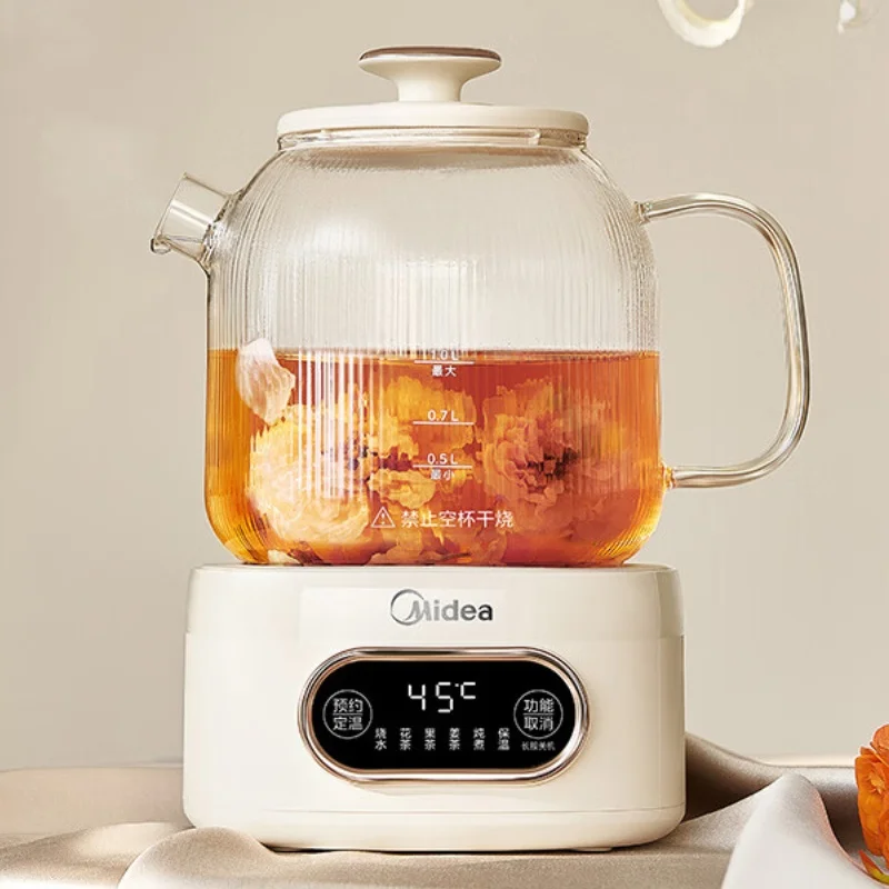 غلاية زجاجية كهربائية Midea ، الصحة والحفظ ، صانع الشاي ، حجز 24 ساعة ، درجة حرارة ثابتة 12 ساعة ، وعاء متعدد الوظائف ،