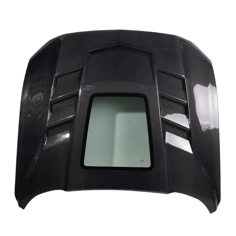 New Black Hood Carbon Fiber Engine Cover Mustang Mach-E Retrofit Upgrade Parts for USA 2020-