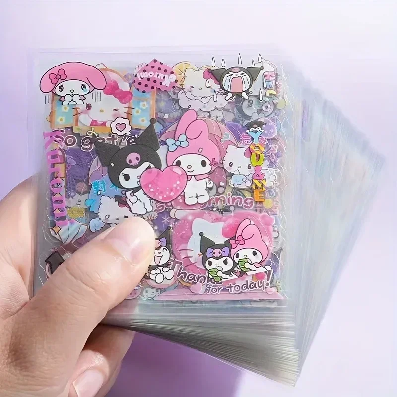 100-Piece Sticker Set Hello Kitty Sanrio Non-Repeating Cinnamoroll Kuromi Waterproof Gift Box Stationery Sticker Birthday Gifts