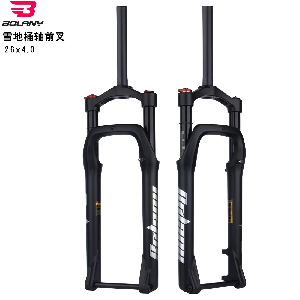 Bolany Snow Bike Fork 4.0 Fat Tire 26 Inch Bike Aluminum Alloy Barrel Axle Suspension Air Fork 120mm Travel Shock Absorber