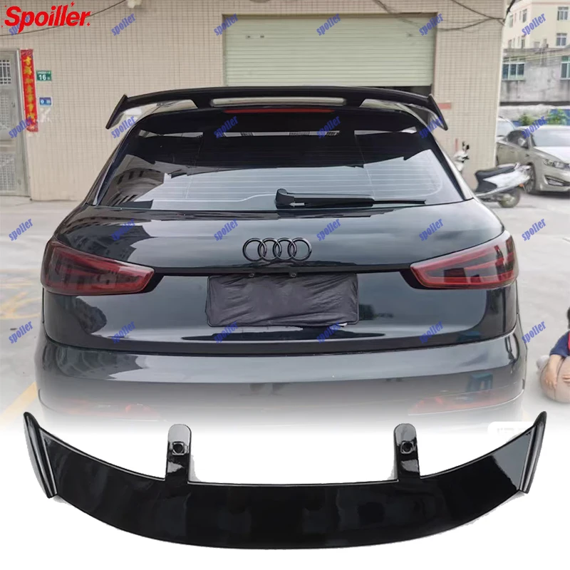 GLossy Black Spoiler for Audi A1 Sportback Q2 Q3 Q5 Q7 A3 Hatchback Universal Carbon Surface Rear Trunk Wing Accessories - view 4