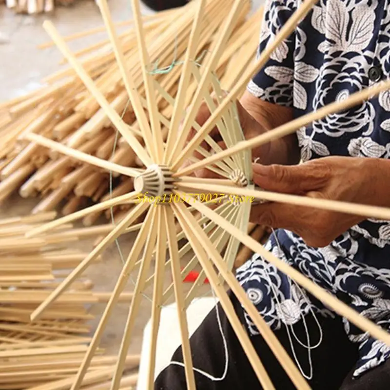 C4DF Dance Props Oiled Paper Umbrellas Bambooes Frame for Music Festivals and Special Occasion
