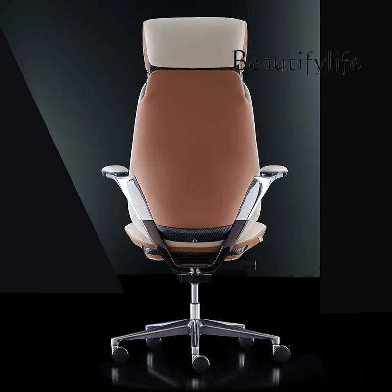 كرسي مكتب QQ خفيف فاخر من الجلد كرسي كمبيوتر مريح للدراسة على الموضة كرسي دوار للرئيس #4