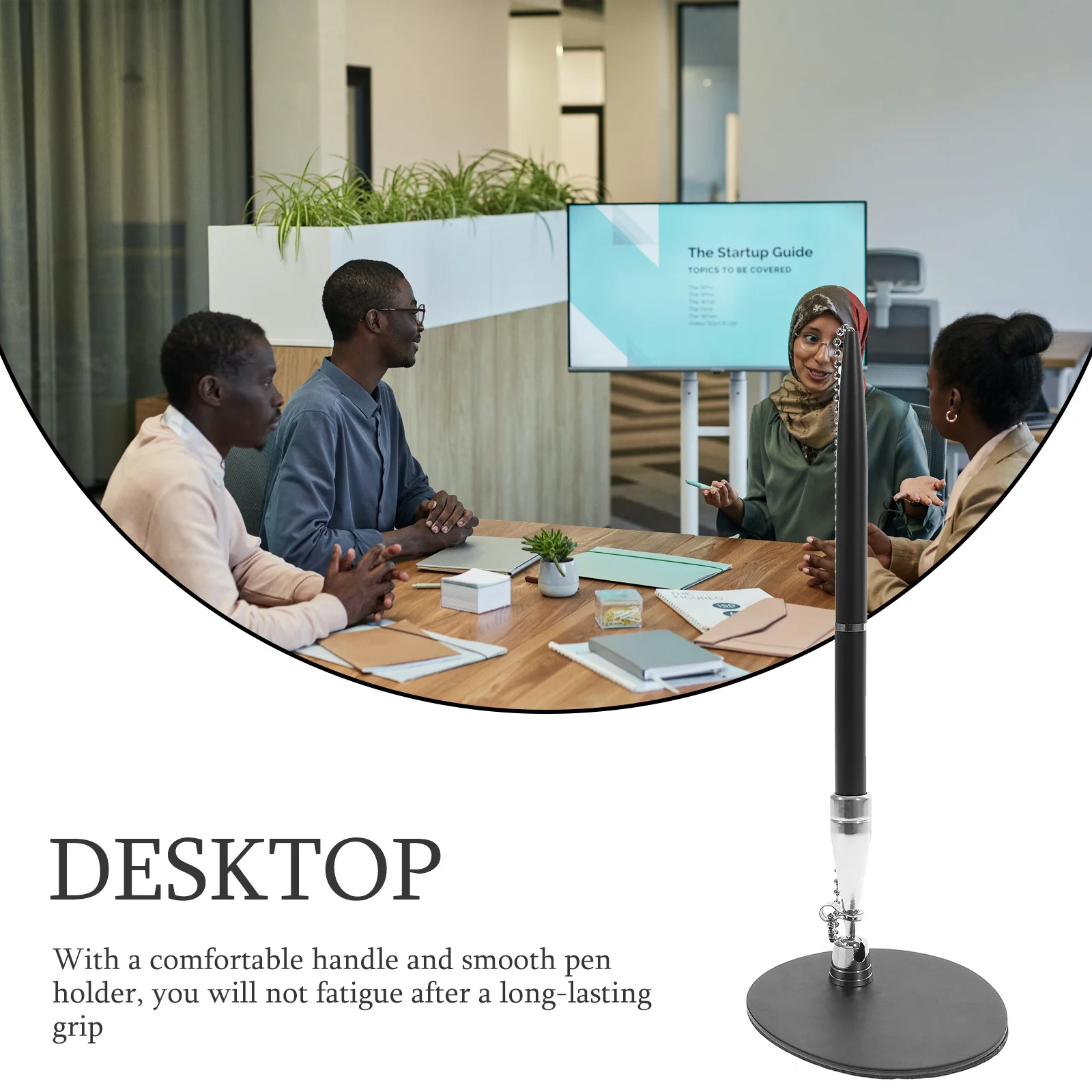 

Desktop Vertical Table Fixed Signature Pen Multi-Function Smooth Writing Business Office Signing Pen Hotel Guest Book